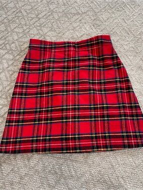 J. Crew Red Tartan Mini Skirt